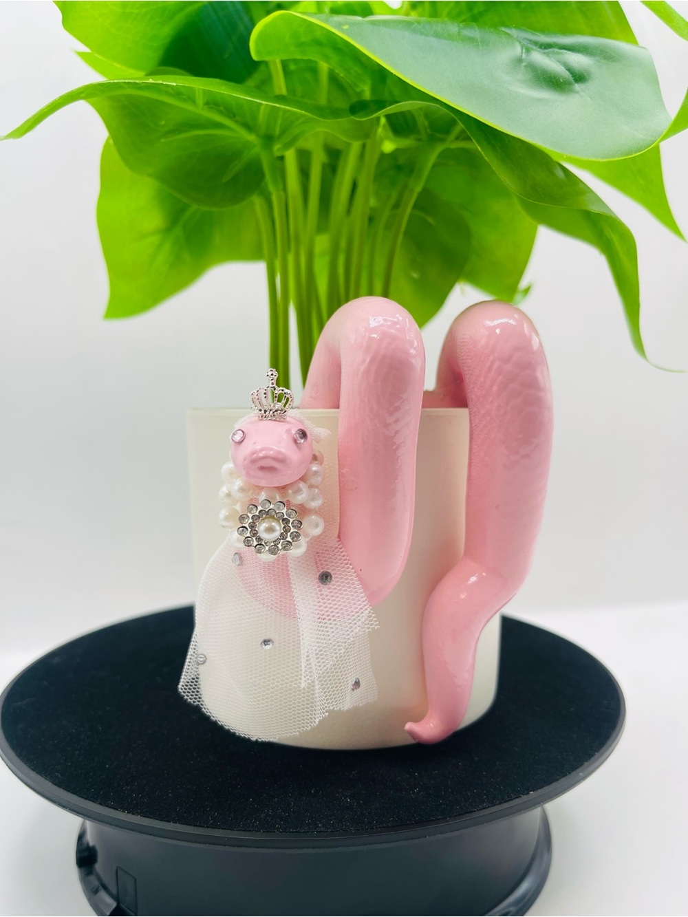 Hiss the Bride - Adorable Pink Hanging Plant Snake - Pot Hugger Decor